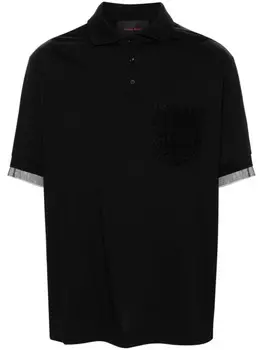 Simone Rocha рубашка поло с кружевом, черный