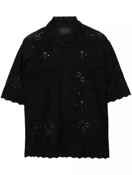 Simone Rocha рубашка с английской вышивкой, черный