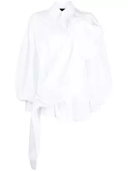 Simone Rocha рубашка с цветочной аппликацией, белый