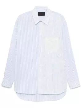 Simone Rocha рубашка с кружевной вставкой, синий