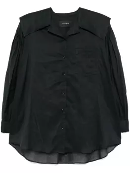 Simone Rocha рубашка с объемными рукавами и матросским воротником, синий