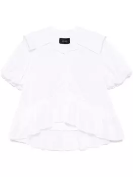 Simone Rocha рубашка с объемными рукавами и матросским воротником, белый