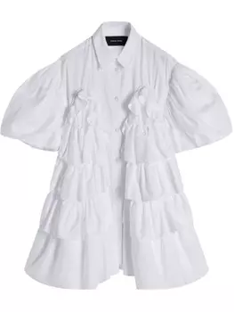 Simone Rocha рубашка с оборками, белый