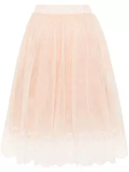 Simone Rocha юбка миди из тюля с кружевом, нейтральный цвет