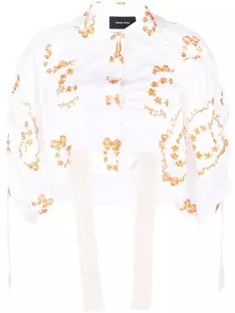 Simone Rocha укороченная рубашка Bow Wreath, белый