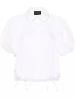 Simone Rocha укороченная рубашка с бисером, белый