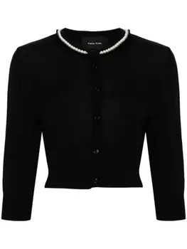 Simone Rocha укороченный кардиган с искусственным жемчугом, черный
