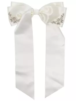 Simone Rocha заколка для волос с бантом и кристаллами, белый