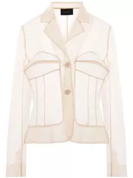 Simone Rocha жакет из тюля в стиле бюстье, нейтральный цвет