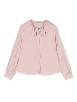 Simonetta блузка с длинными рукавами и оборками, розовый