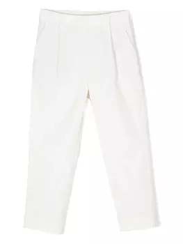 Simonetta брюки строгого кроя со складками, нейтральный цвет