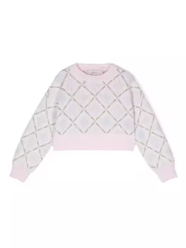 Simonetta джемпер из вирджинской шерсти с узором аргайл, белый