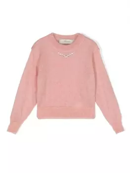 Simonetta джемпер со стразами, розовый