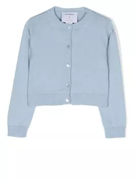 Simonetta fine knit long-sleeve cardigan, синий