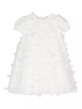 Simonetta платье из тюля с короткими рукавами, белый