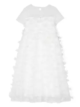 Simonetta платье макси с цветочной аппликацией, белый