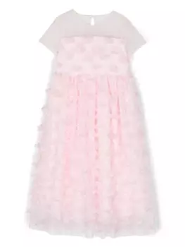 Simonetta платье макси с цветочной аппликацией, розовый