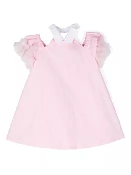 Simonetta платье с оборками и вырезами, розовый