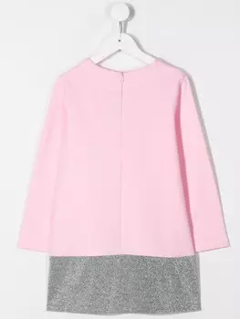 Simonetta платье-толстовка с блестящим подолом, розовый