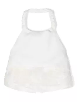 Simonetta топ с вырезом халтер и кружевом, белый