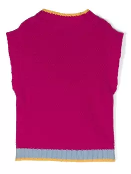 Simonetta жилет фактурной вязки, розовый