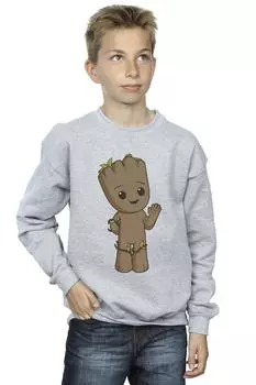 Симпатичная толстовка I Am Groot с изображением Грута Marvel, серый