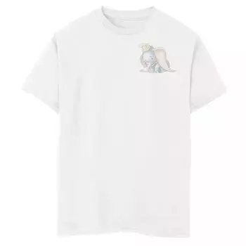 Симпатичная винтажная футболка Disney's Dumbo Boys 8–20 с левой грудью Disney