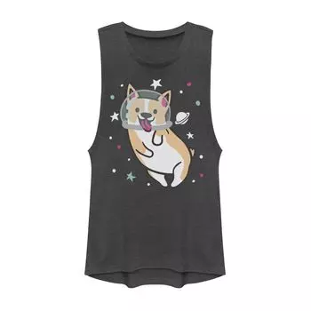 Симпатичный корги для юниоров в космическом мускулистом танке