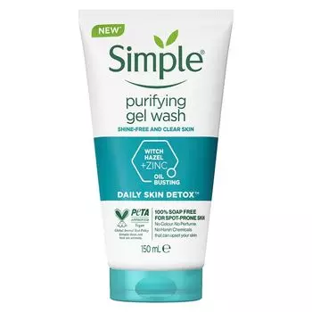 Simple Ежедневный очищающий гель для лица Skin Detox 150 мл, White