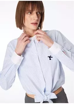 Сине-белая женская рубашка F4SL-GML0415 Fabrika, белый