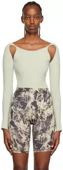 Сине-бежевое боди с вырезом Rui