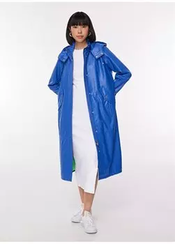 Сине-фиолетовая женская кожаная куртка B3WL-TRC4 Black On Black, синий