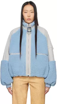 Сине-серая спортивная куртка со вставками Jw Anderson