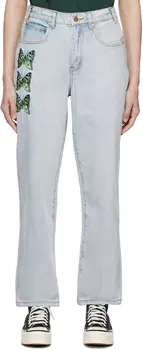 Сине-зеленые джинсы-бабочки Butter Goods