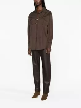 Sinead O'Dwyer рубашка из органического хлопка с пряжками, коричневый