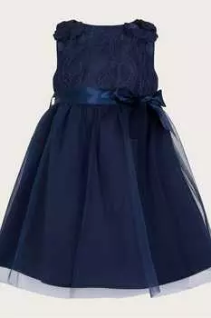 Синее детское платье Freya 3D из материала для подводного плавания Monsoon, синий