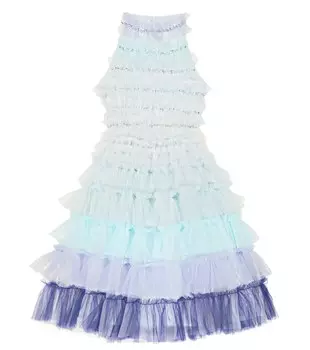 Синее джинсовое платье из тюля Tutu Du Monde, синий