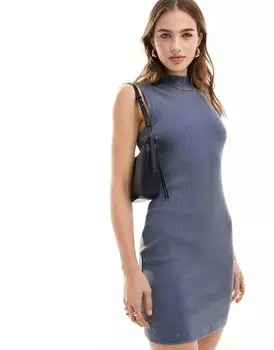 Синее джинсовое платье-майка в рубчик в стиле 90-х годов ASOS DESIGN