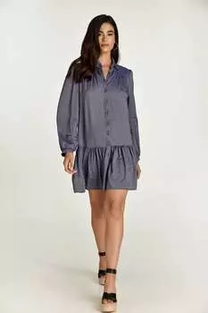 Синее джинсовое платье с пуговицами Conquista, синий