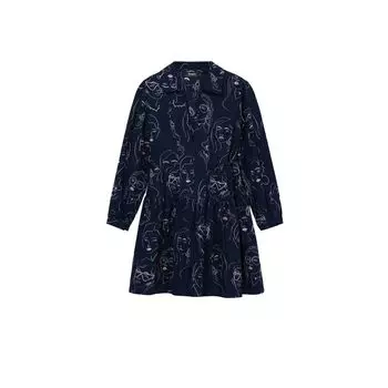 Синее хлопковое платье Desigual