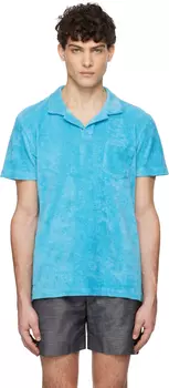 Синее махровое поло Orlebar Brown