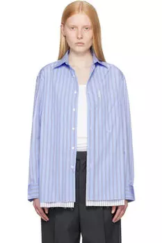 Синее мини-платье-рубашка HommeGirls