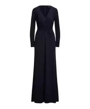 Синее облегающее платье макси Ralph Lauren, синий