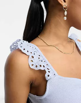 Синее облегающее платье с завязками спереди Miss Selfridge