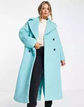 Синее пальто с напуском River Island