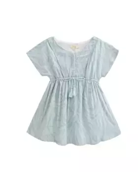 Синее платье для девочки со струящимися линиями и кулиской Dadati, синий