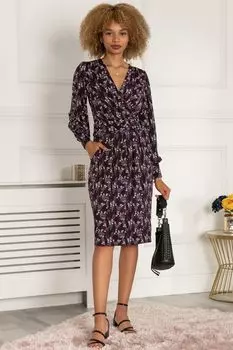 Синее платье Jolie Moi Danielle с длинными рукавами Jolie Moi, синий