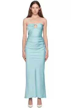 Синее платье макси без бретелек Emilia BEC + BRIDGE