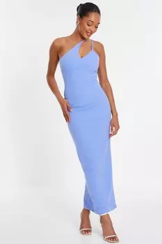 Синее платье мидакси с вырезом на одно плечо QUIZ Clothing
