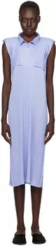Синее платье-миди Monthly Colors August PLEATS PLEASE ISSEY MIYAKE, светло-голубой